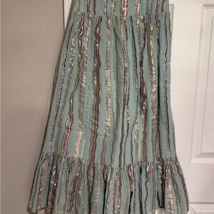 Anthropologie Shimmering Striped Maxi Skirt
